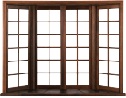 Окна с деревянными накладками